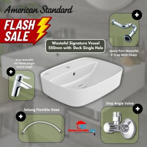 Wastafel American Standard Signature Vessel Full Set Free Faucet (Package)